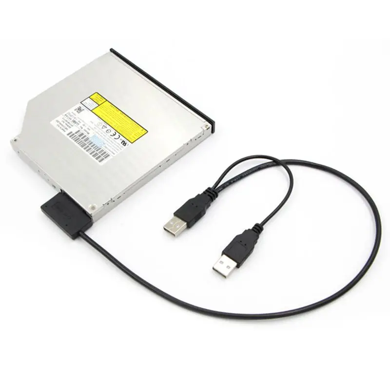 Тонкий SATA кабель с USB 2 0 на 7 + 6 Внешнее питание для ноутбука адаптер конвертер