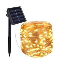 10m 20m solar powered led string lights copper wire 8 modes outdoor fairy light for christmas garden home holiday decoration