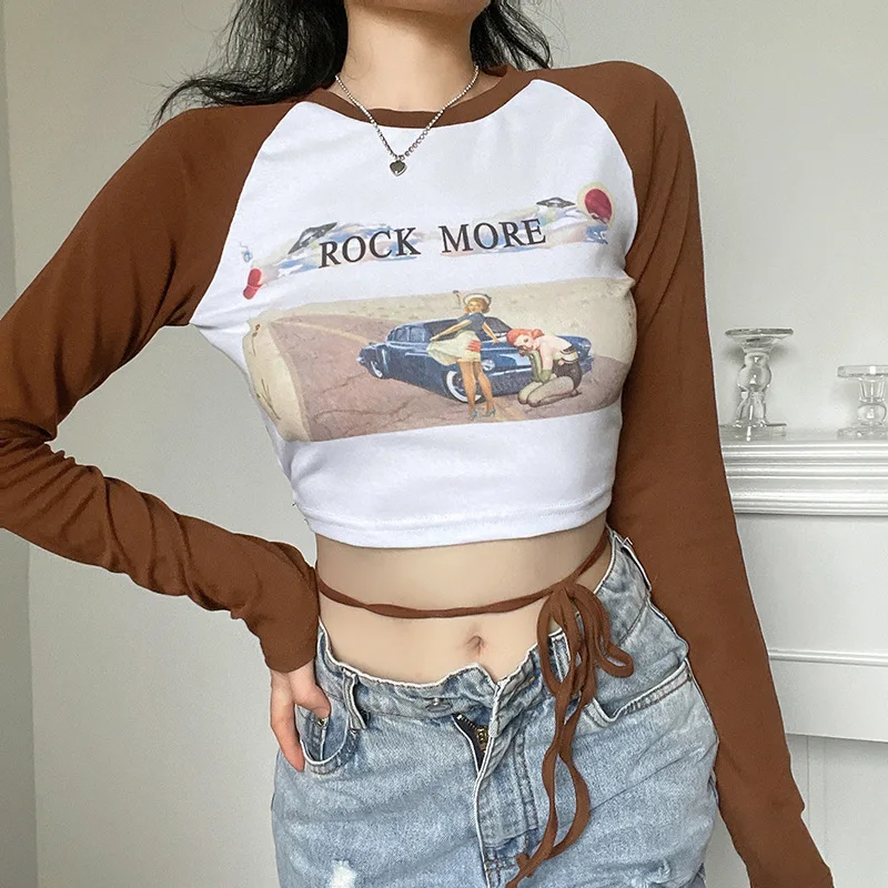 

Raglan Color Matching Long-sleeved T-shirt For The Fall Of 2021