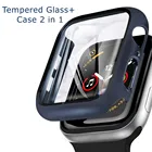 Закаленное стекло + крышка для Apple Watch, чехол для Apple watch 6SE54321 iWatch 42 мм, 38 мм, бампер 44 мм, 40 мм, 42 мм, 38 мм