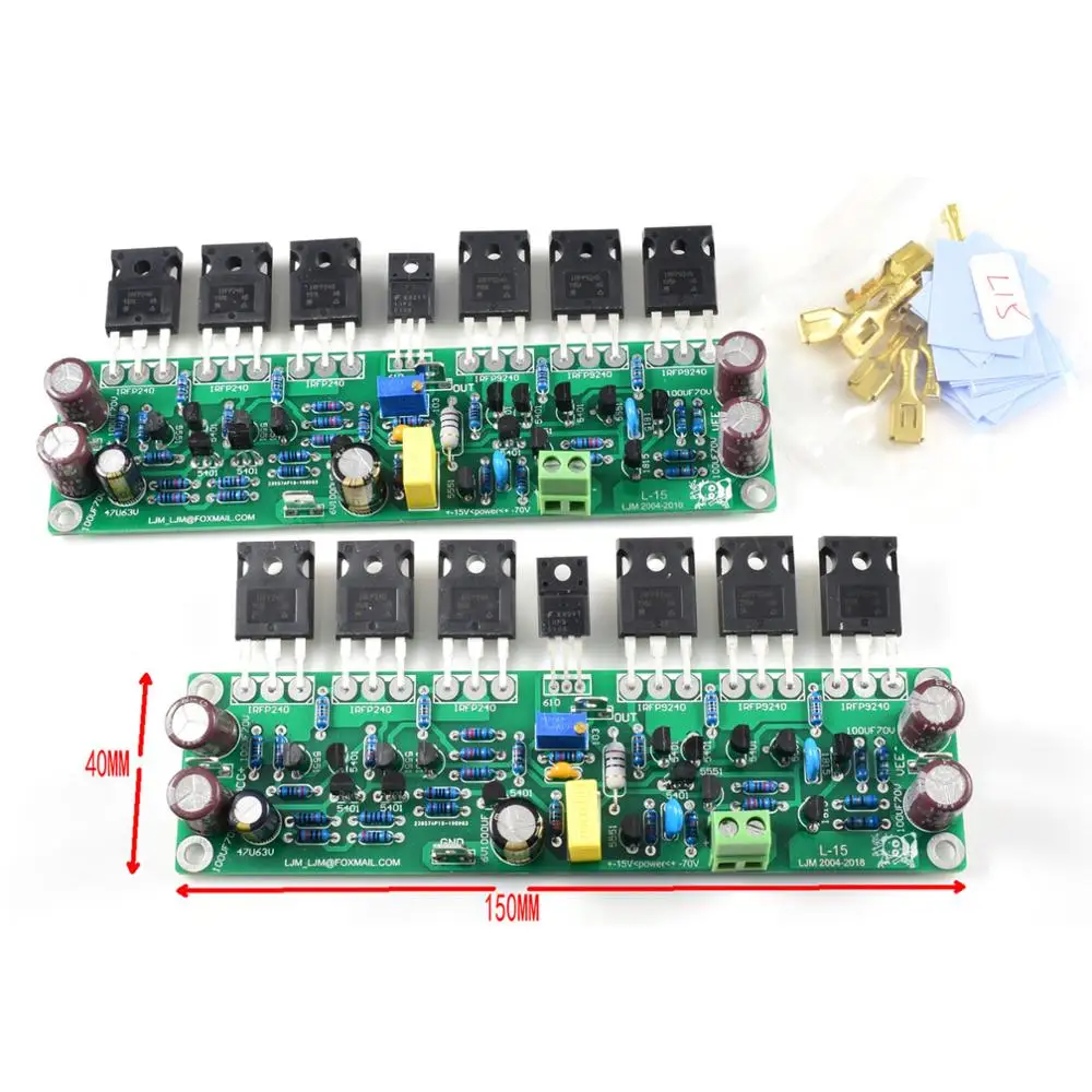 

Assembled L15 MOSFET Power Amplifier Board 2 Channel AMP ( IRFP240 IRFP9240)