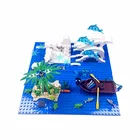 Конструктор MOC детский с морскими животными, базовая пластина, дельфин, черепаха, Пингвин, Классические мини-кубики, фигурки сделай сам, игрушки, совместимы с городом