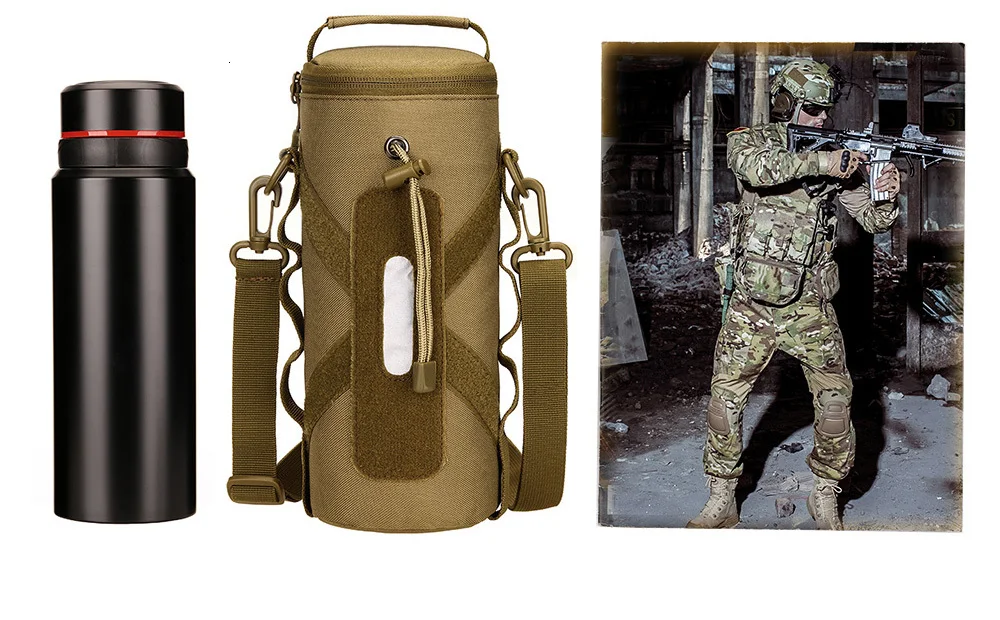 SINAIRSOFT Новинка 1000 мл тактическая Сумка Molle для бутылки воды нейлоновый военный рюкзак чехол для фляги кобура открытый дорожный чайник сумка