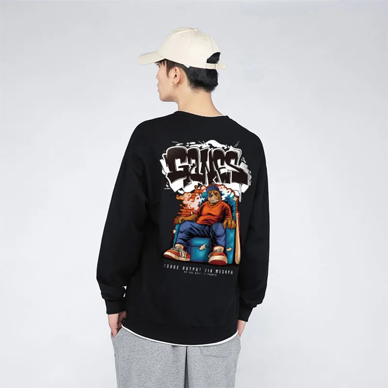 

Qisvanset 2021, имитация двух платьев, мужской свитер с длинным рукавом, хлопок, черный узор, Япония, стильный дизайн, для влюбленных, унисекс, свобо...