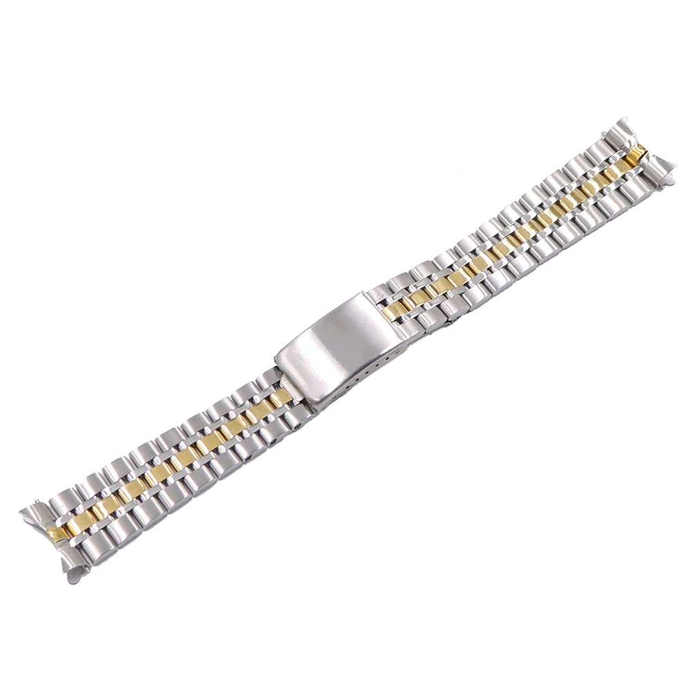 Rolamy 19mm 316L Stainless Steel Hollow Curved End Screw Links Replacement Wrist Watch band Strap Bracelet For Tudor