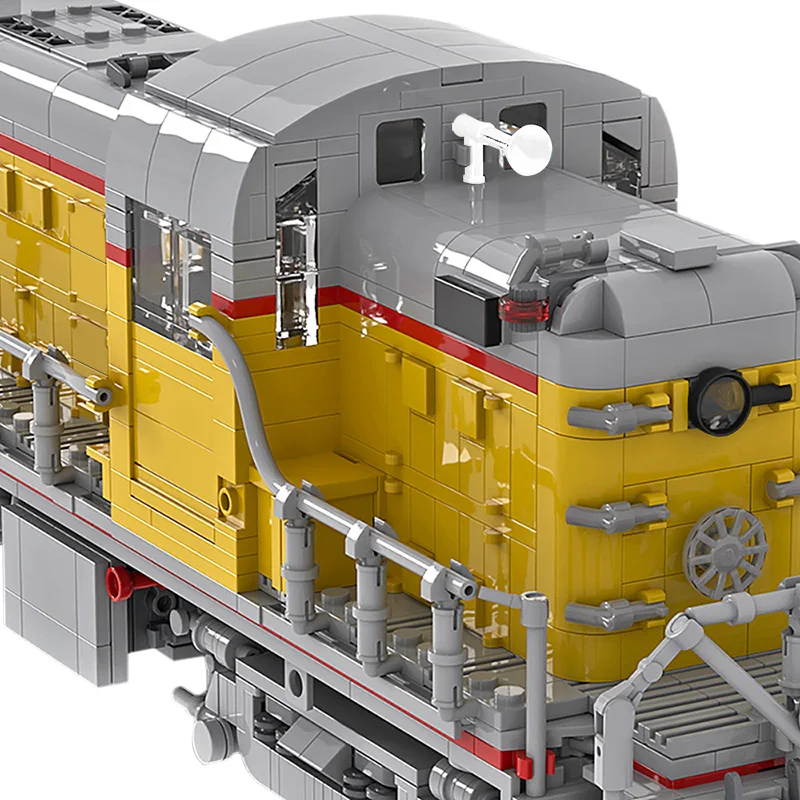 BuildMoc Train Station Union Pacific Railway Alco RS-2(1:38) Строительные блоки MOC Track модель кирпича игрушки