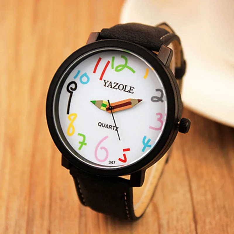 Женские Брендовые Часы YAZOLE женские модные черные наручные часы Reloj Mujer Relogio Feminino