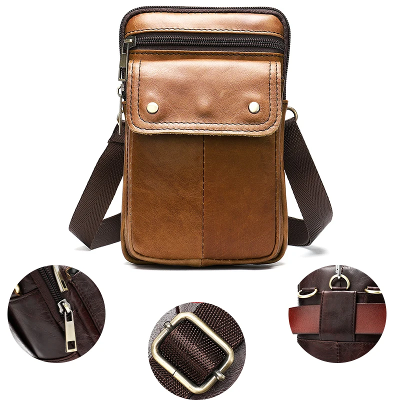 Поясная сумка поясная Мужская из натуральной кожи кошелек для монет мужские