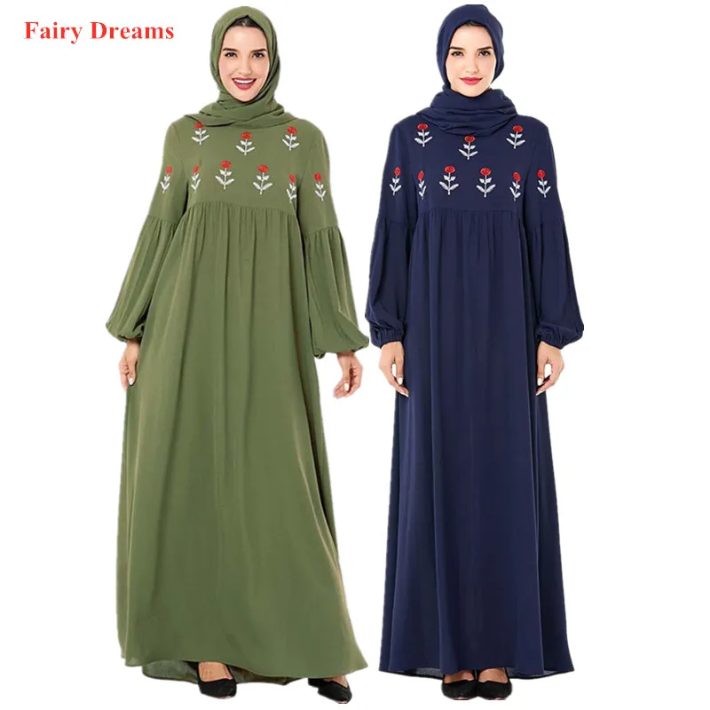 Женский халат Abaya Пакистан Дубай Турция Бангладеш синий зеленый Исламская одежда