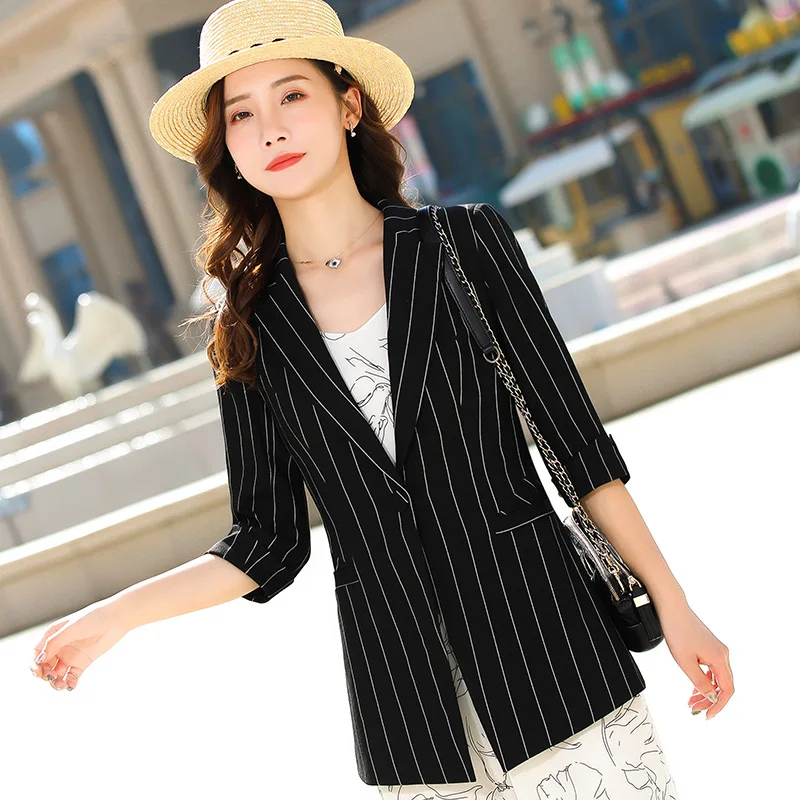 Lenshin полосатая куртка для женщин с карманами женская повседневная стильная