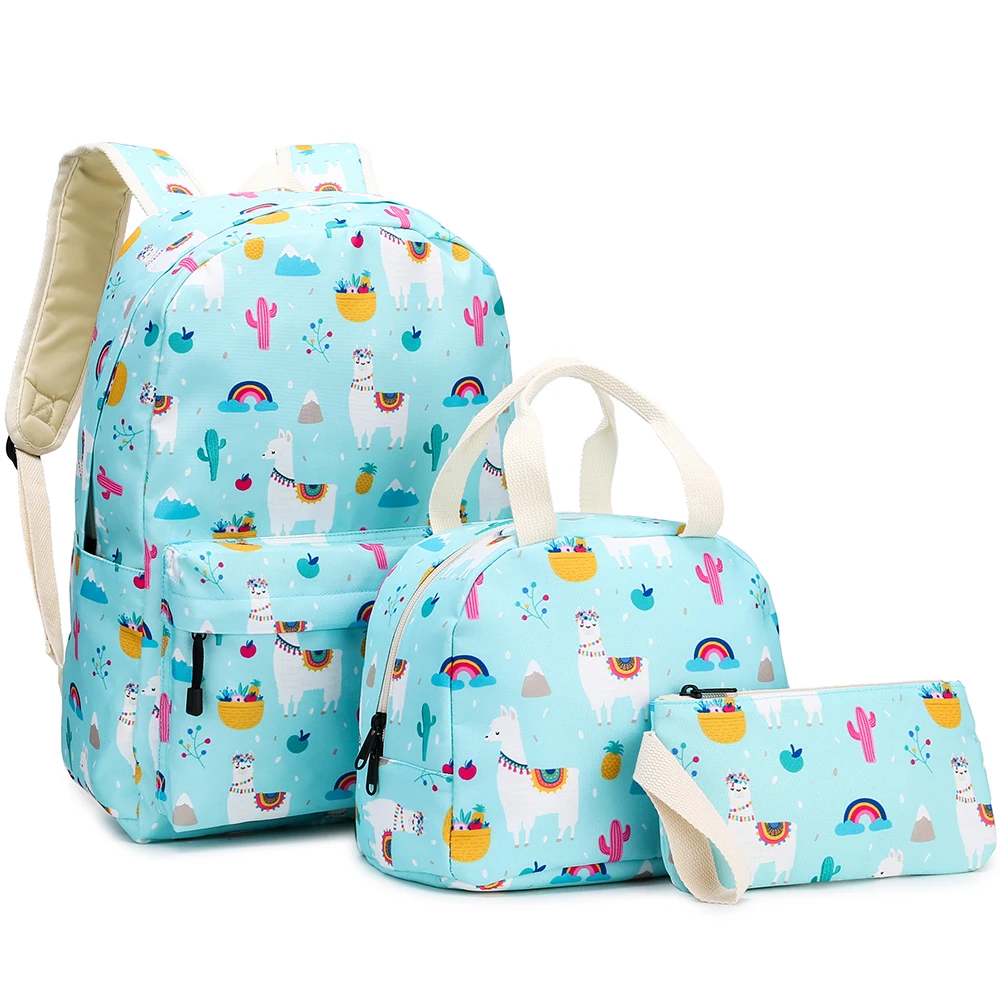 Набор из 3 предметов рюкзак + сумка для еды чехол карандаша с принтом школьные