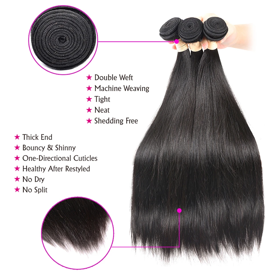 Hairmoda прямые бразильские волосы волнистые пряди 100% Remy человеческие 3/4 штук