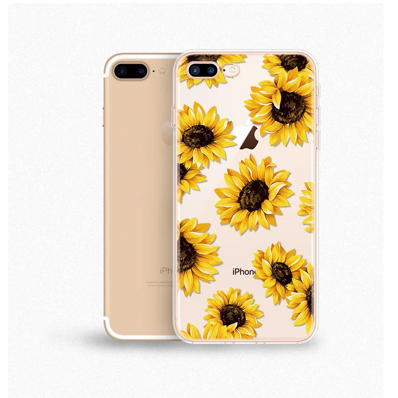 10xrk Чехол с цветочным принтом Маргаритка Подсолнух для iPhone 11 Pro Xs Max 6 6S TPU чехол для iPhone 7 Plus 8X4 4S 5 5S SE 5C XR TPU силиконовый чехол - Цвет: 10xrk