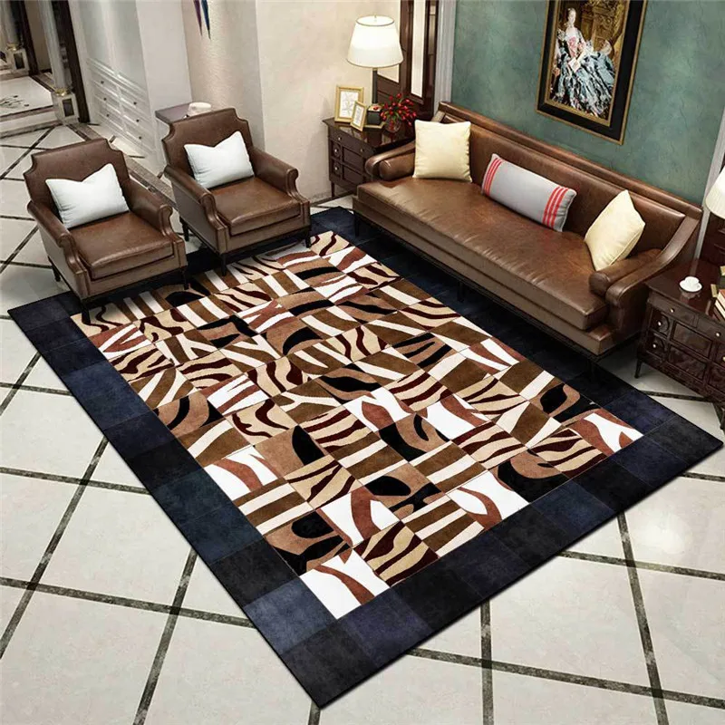 

Light Luxury Rug Modern Geometric Plaid Tiger Pattern Mosaic Carpet Living Room Bedroom Bed Blanket Bathroom Kitchen Floor Mat