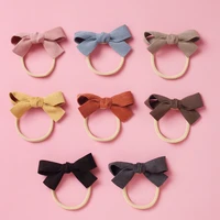 1pcs solid color baby girl hair accessories bows newborn baby headband elastic hair bands children kids haarband girl hairband
