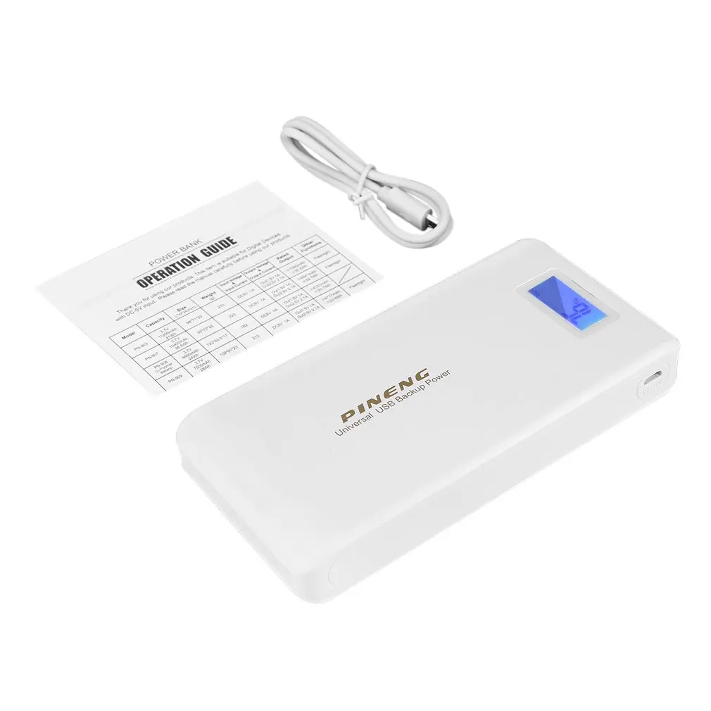 PINENG Мобильный Внешний аккумулятор PN 929 15000 мАч двойной USB ЖК фонарик для телефонов