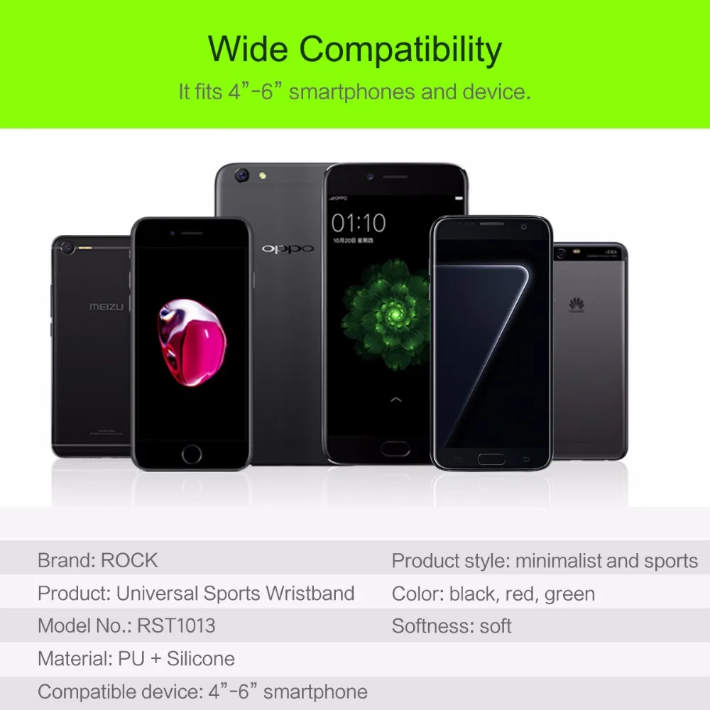 Rock универсальный чехол-браслет для iPhone XS 8 7 6s Plus спортивный чехол для бега держатель для samsung s8 S9 s8 plus велосипедный бампер