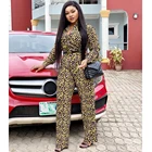 Женский леопардовый комбинезон MD с Африканским принтом, одежда для Дашики, комбинезон, весна 2021, модные женские костюмы, брюки, костюм с поясом