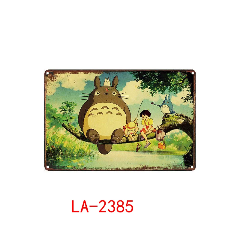 

Hayao Miyazaki Totoro - Plaque Metal Vintage Movie Metal Tin Sign Wall Decor for Bar Pub Club Man Cave Iron Painting