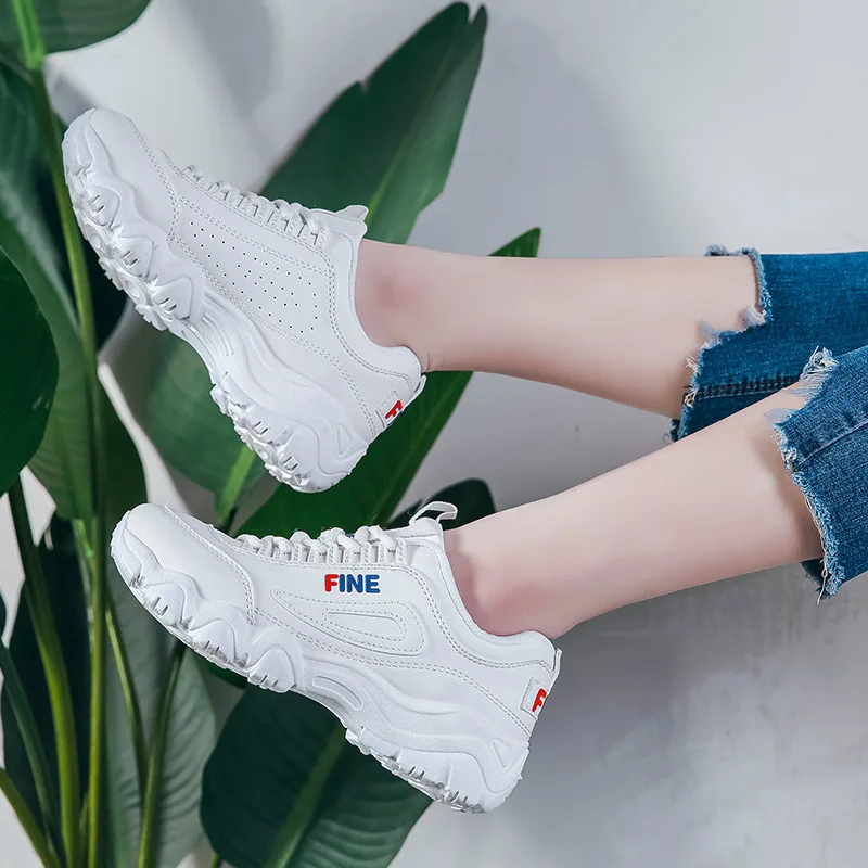 2019 г. новая летняя женская спортивная обувь кожаная в Корейском стиле маленькие