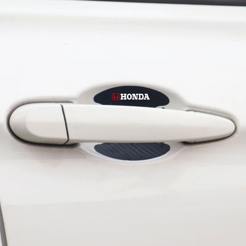 8 шт. наклейки из углеродного волокна на дверную ручку автомобиля Honda Mugen Power Civic
