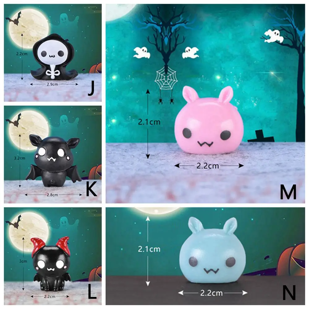 Minidecoraci&oacute;n de Halloween, murci&eacute;lago en miniatura, calabaza, fantasma, Ara&ntilde;a, decoraci&oacute;n de resina, adornos, accesorios para casa de mu&ntilde;ecas-5