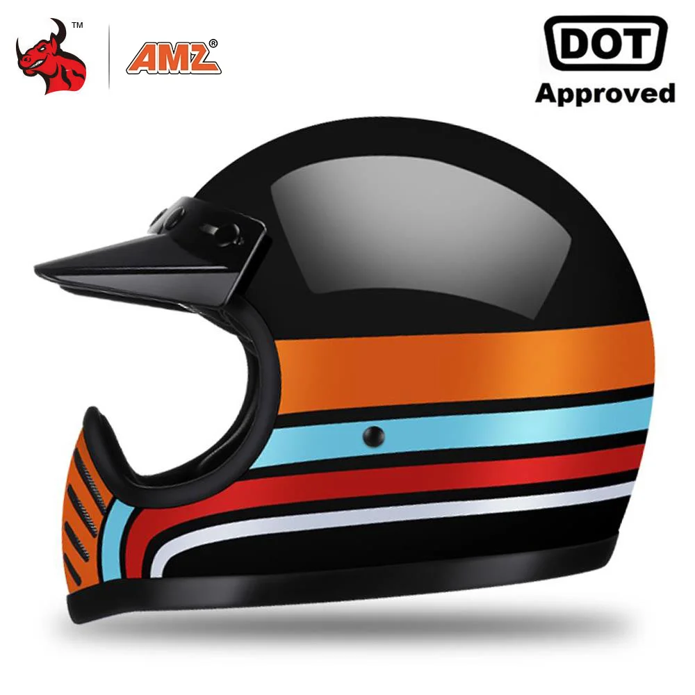 

AMZ Motorcycle Helmet Fiberglass Motocross Casco Capacete Moto Helmet Motorbike Full Face Helmet Motorcycle DOT Certification