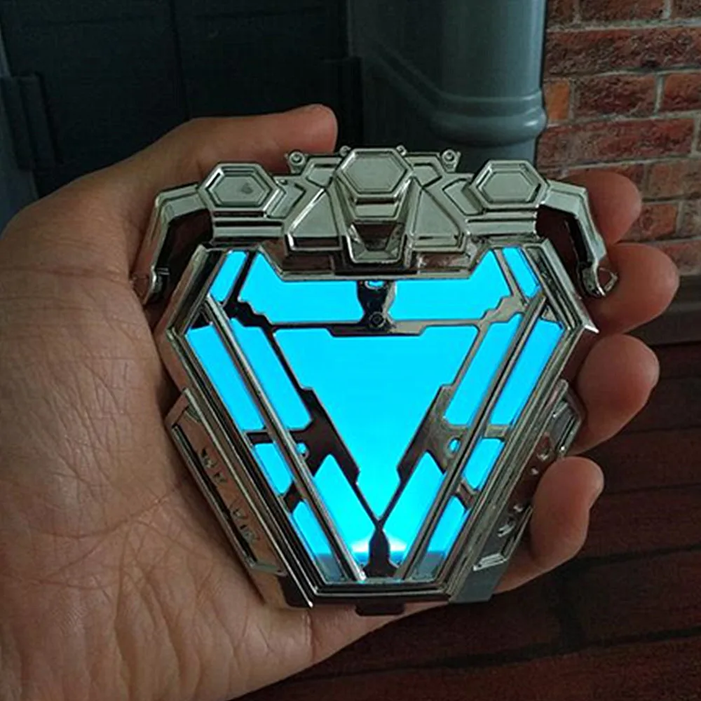 

New 1:1 MARVEL AVENGERS Iron Man Mk50 ARC Reactor Tony Stark Heart of Mark Figure LED Light Model Toys Chest Lamp Christmas Gift