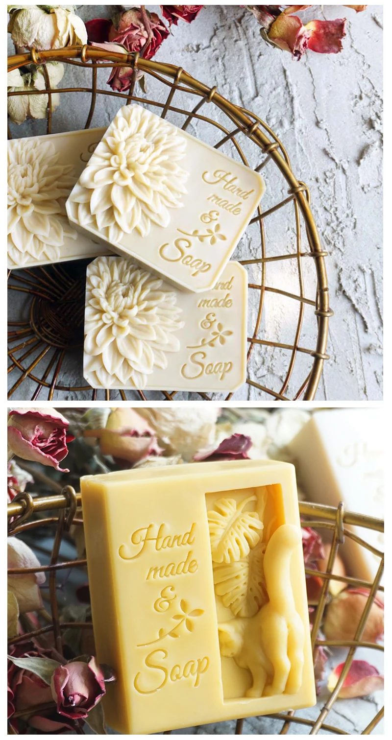

Exquisite Acrylic Soap Stamp With Flowers And Handmade Soap Letter Styles Natural With Handle Seal