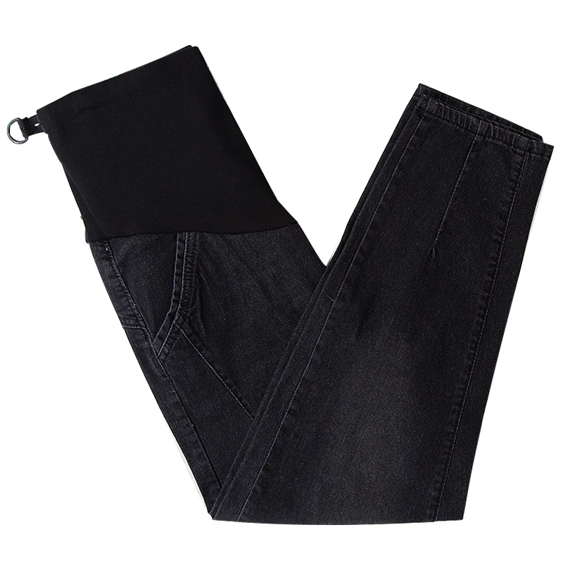 

217# 2020 Autumn Loose Denim Maternity Jeans Adjustable Belly Straight Pants Clothes for Pregnant Women Fall Pregnancy Trousers