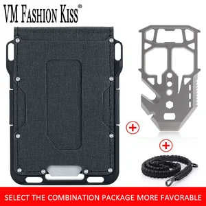VM FASHION KISS, натуральная кожа, металлическая Rfid кредитница, антитифт, двойная сумка для денег, деловой значок, минималистичный кошелек