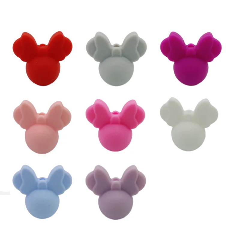 

100/200/500pcs Baby Teething Beads Food Grade Cartoon Mouse Shape Beads For Necklaces BPA Free Baby Teether Toy Nursing
