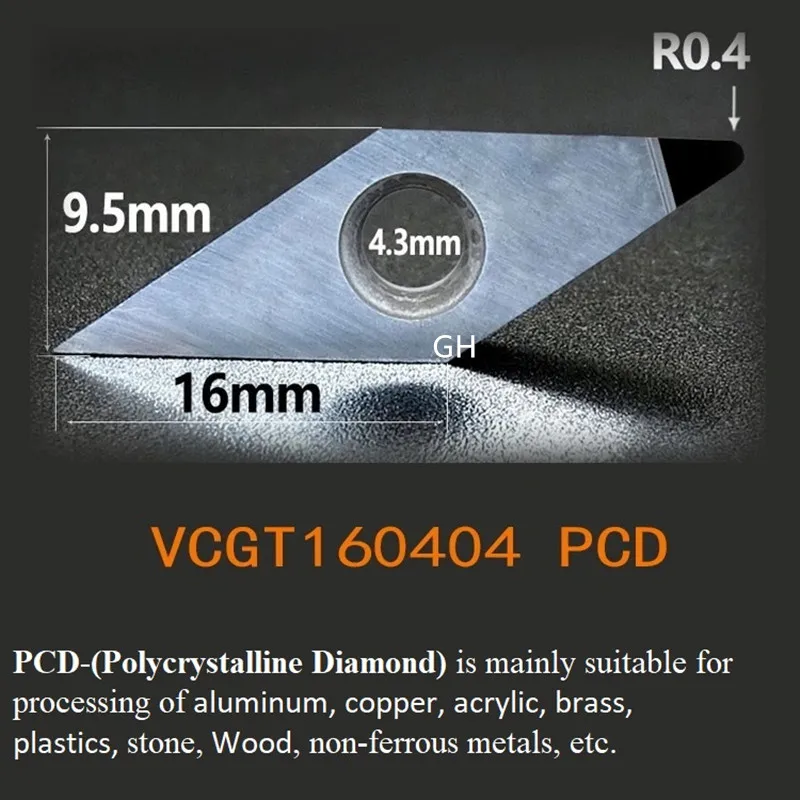 Алмазный резак с ЧПУ 2 шт. VCGT1604 R1.2 R1.6 PCD наконечник вставки DCMT CCMT TNGA CNMA для
