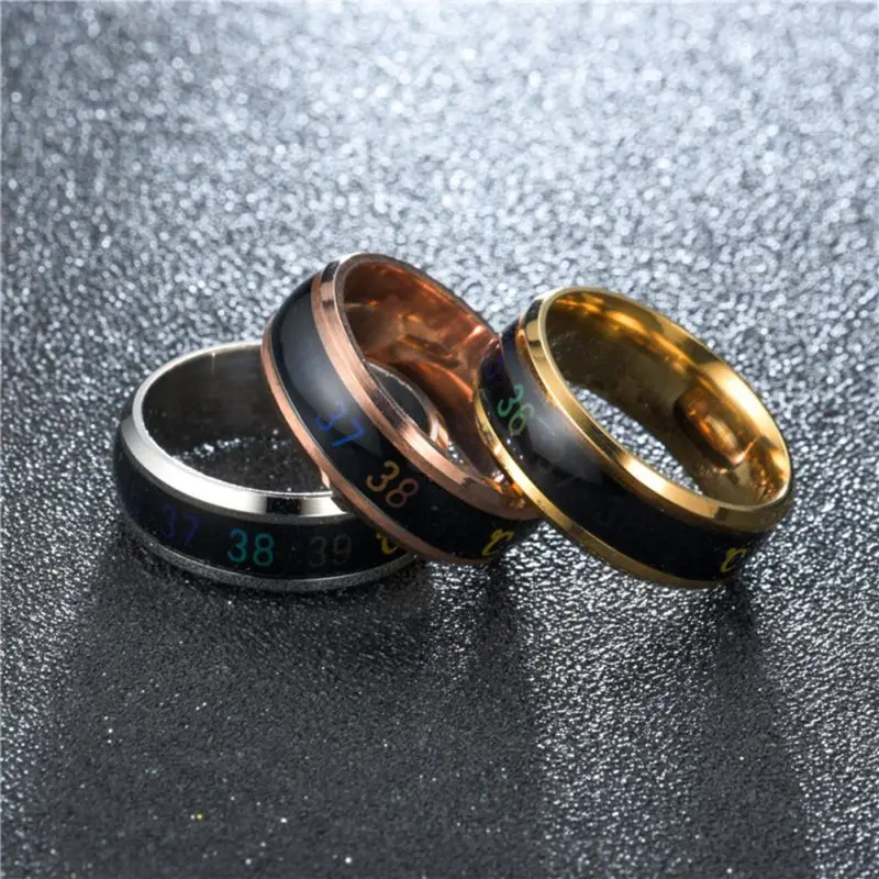 NEW Waterproof Temperature Sense Intelligent Smart Ring Finger Wear Changing Color Titanium Steel New |
