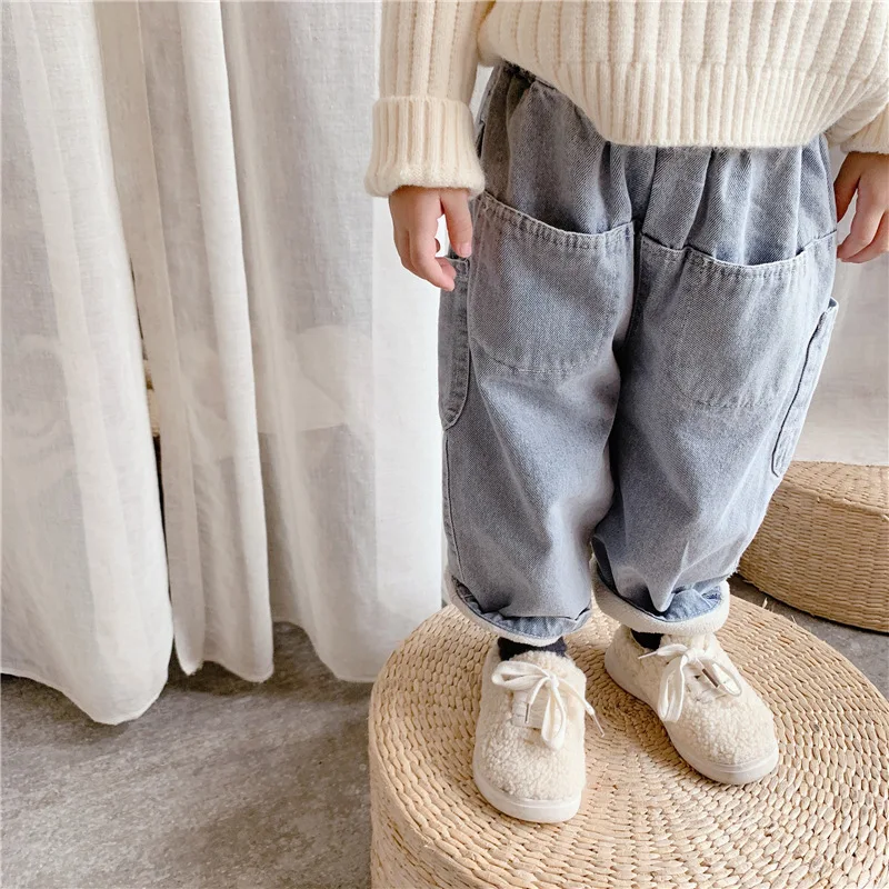 Осень зима 2020 Новое поступление модные джинсовые брюки для девочек детские