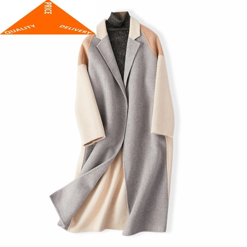 

Women Autumn Winter Clothes 20% Wool Coat Female Long Jackets Korean Woolen Casaco Feminino Cashmere Overcoat 90098