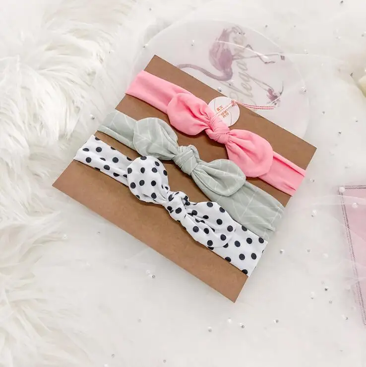 2 3Pc/Set Baby Headband For Girls Flower Rabbit Ear Baby Big Bows Turban Baby Hair Accessories For Children Girl Hairband - Цвет: 2