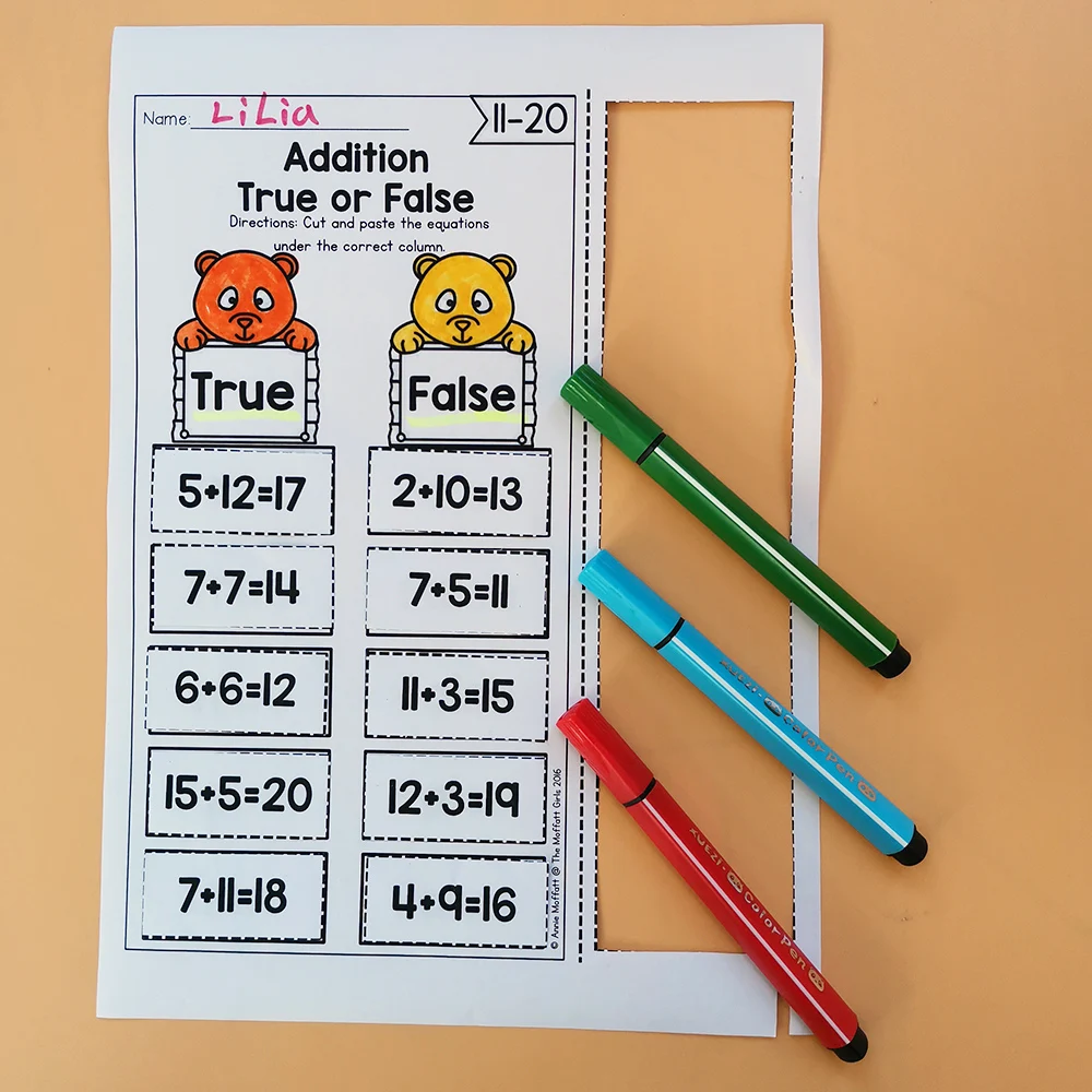 

Книга-Раскраска с сложением и вычитанием верной или искусственной арифметической бумаги для дошкольного обучения на английском языке для ...