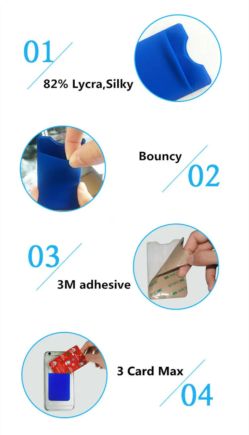 Универсальная прочная лайкра клейкая наклейка задняя крышка Держатель карты