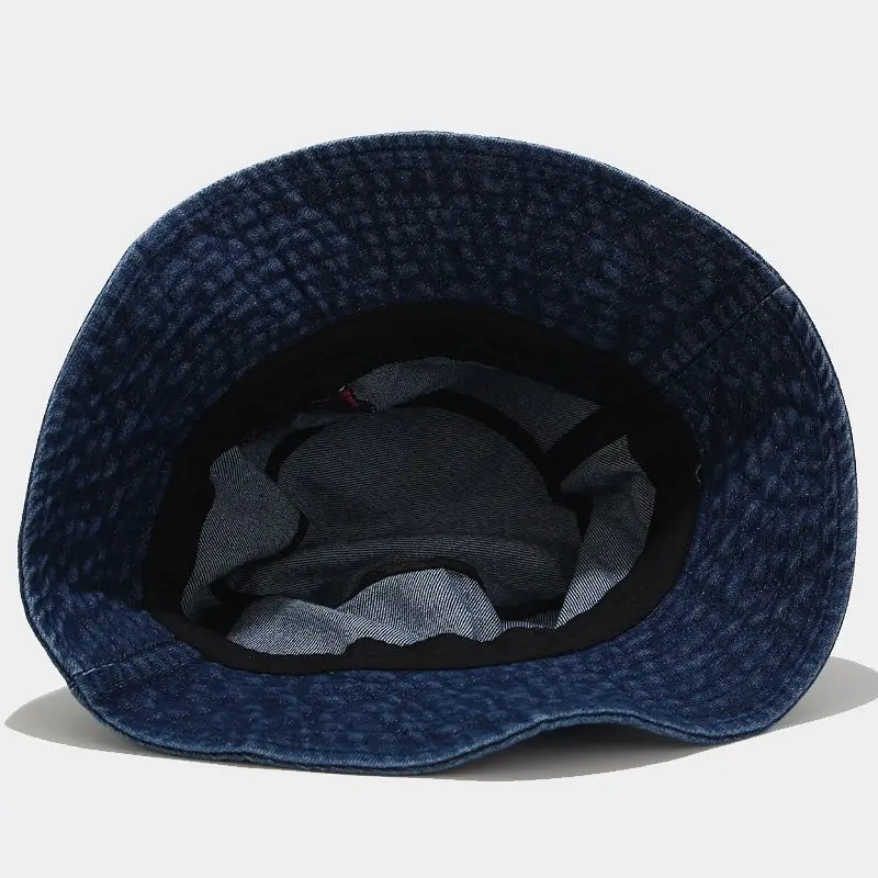 

Korean Version of The Big Eaves Panama Sun Hat Ladies Leisure Washed Cow Hat and Cloth Butterfly Embroidery Fisherman Bob Hat