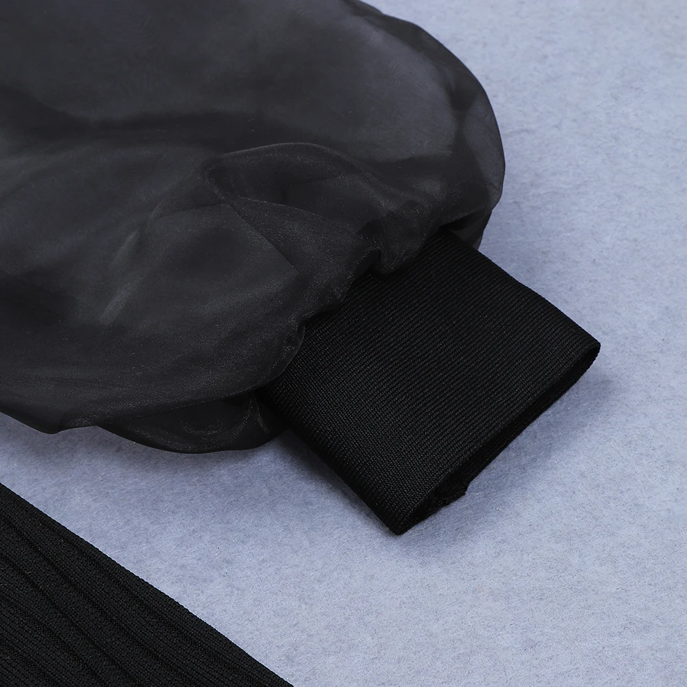 

Swtao Spring Style Sexy Designer Puff Long Sleeve Black Women Bandage Dress 2021 Elegant Evening Club Party Dress Vestido