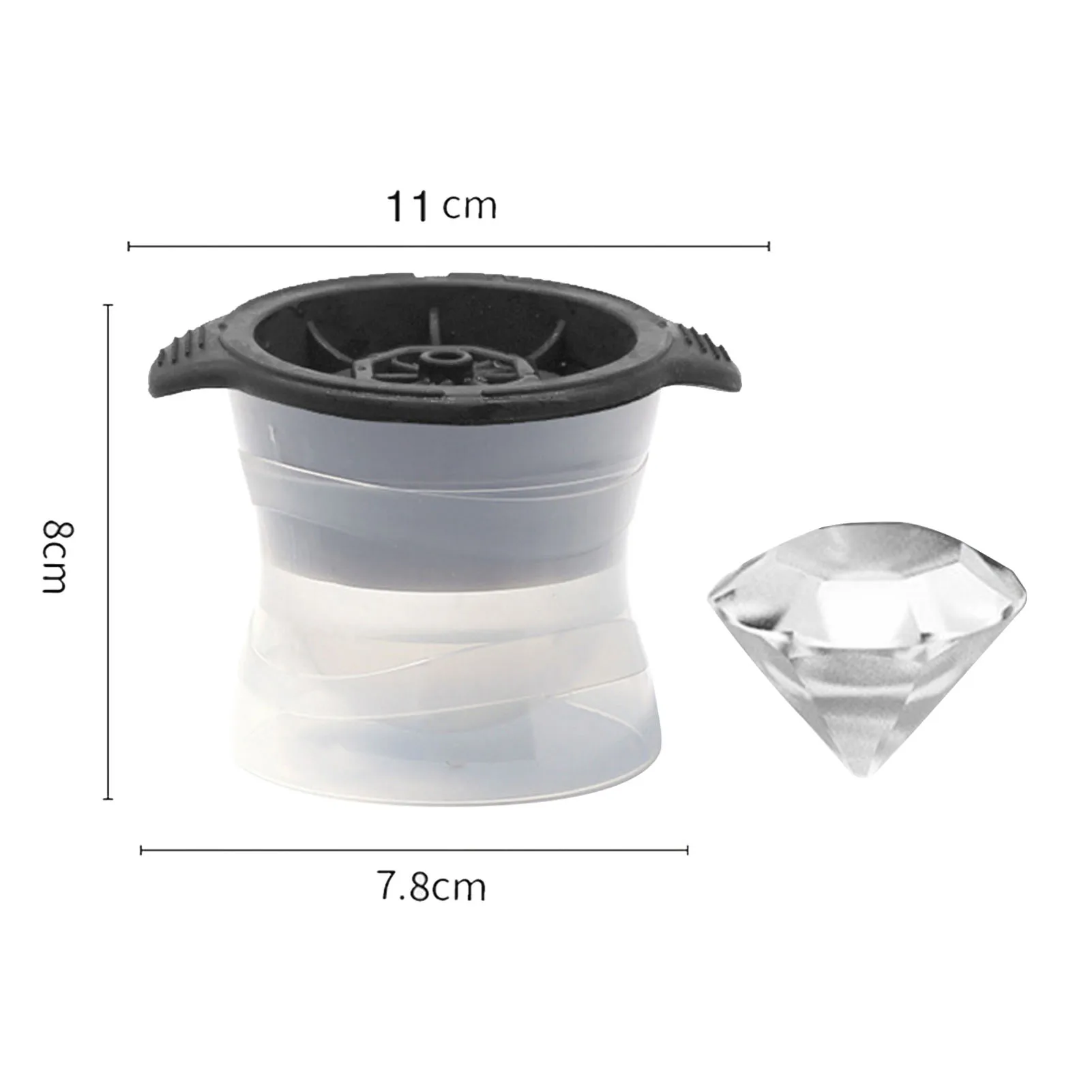 

Ice Cube Mould Food Grade Silicone Ice Cube Make Diamond Shaped Mould Household Kitchen Whiskey Silicone Ice Ball Mould