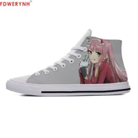 mens casual shoes anime darling in the franxxcanvas 3d printing logo man lace up breathable lightweight mesh shoes
