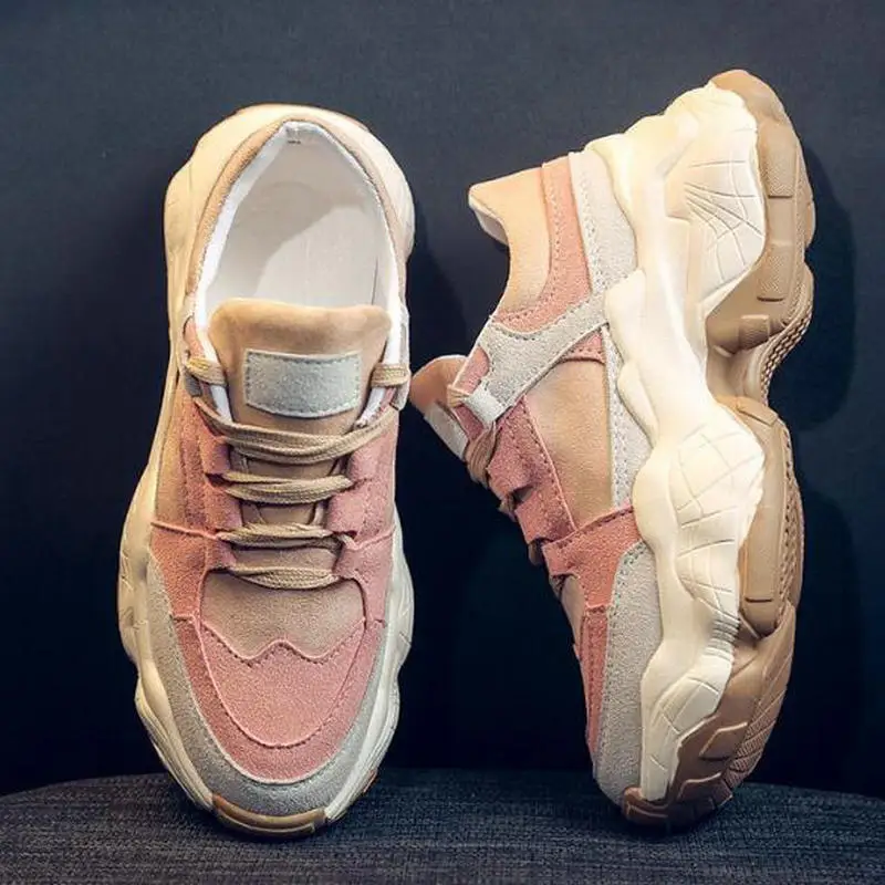 Женские кроссовки на платформе дышащие повседневная обувь для бега массивные f366