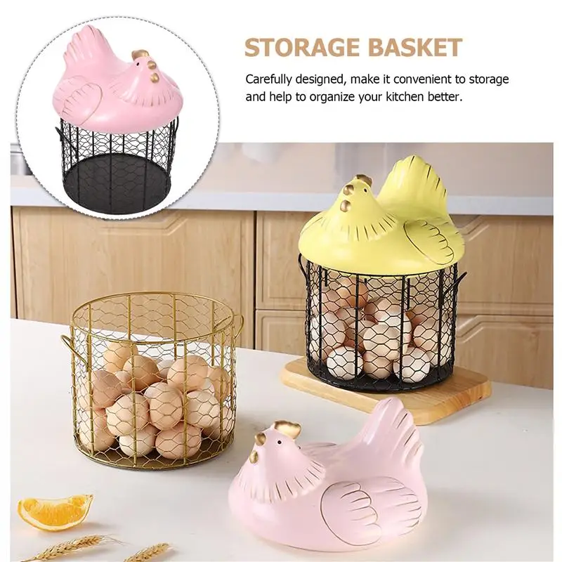 

1 Set Ceramic Egg Receive Basket Kitchen Basket household Goods Container