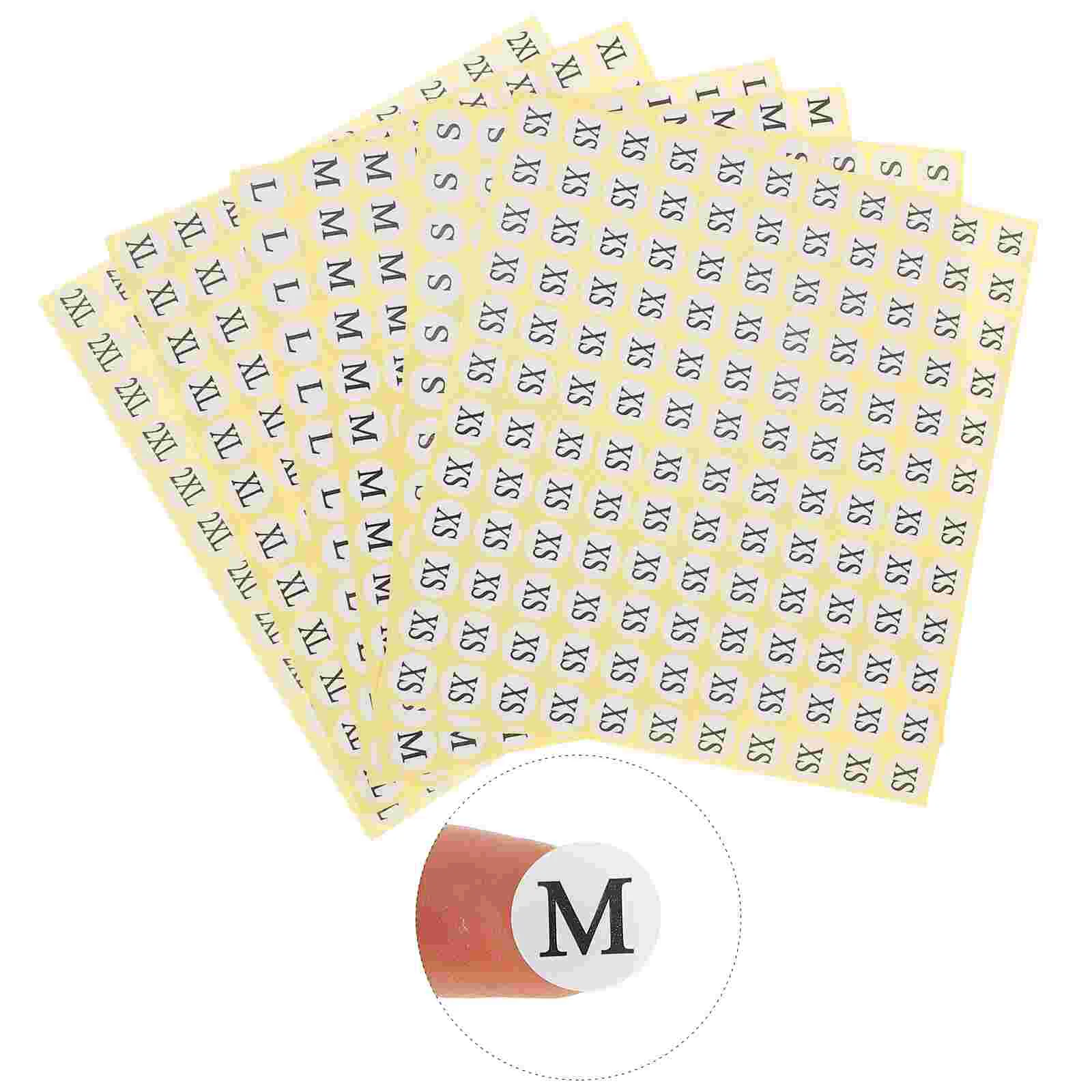 

6 Sets Clothing Sticker Labels Size Stickers Adhesive Round Shirts Size Labels