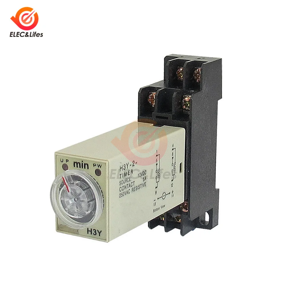 H3Y-2 AC 110V 220V DC 12V 24V Реле времени задержки 0-30 минут/0-30 секунд на задержке DPDT таймер реле