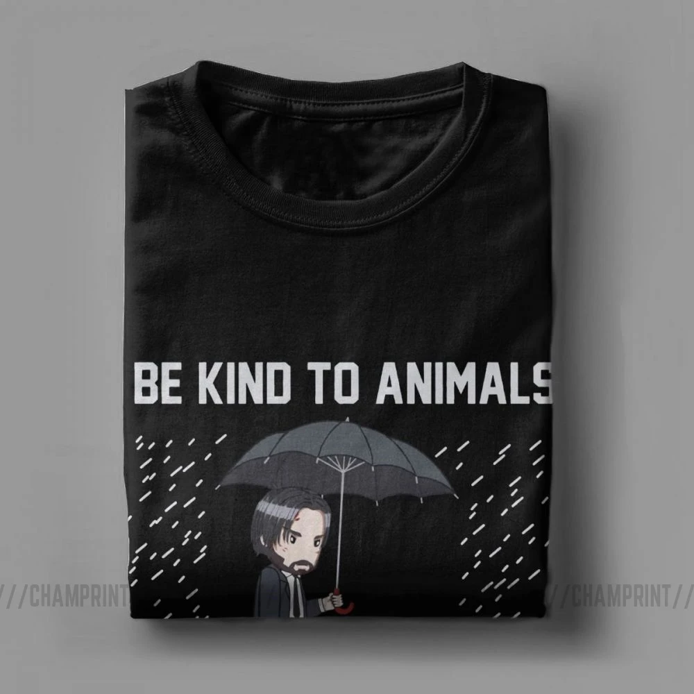 Забавная Мужская футболка с надписью John Wick Be Kind To Animal или I'll Kill You из 100% хлопка