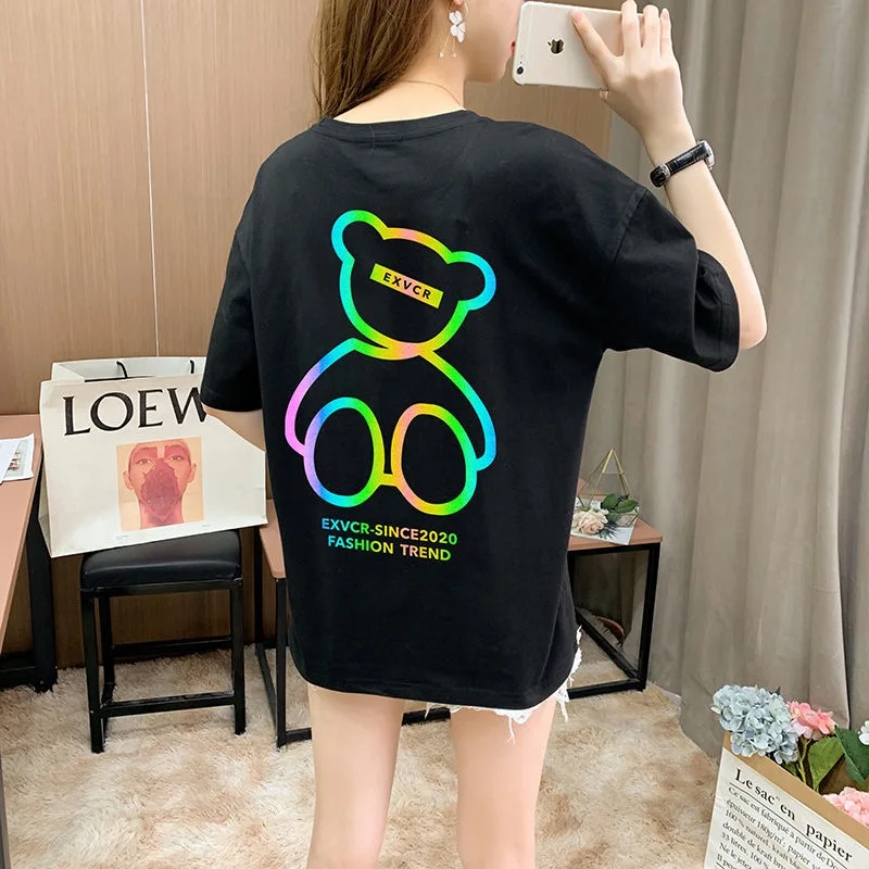 

2021 new fashion summer cotton solid t-shirts for men and women lovers leisure cotton short sleeve T-shirt S - 4XL