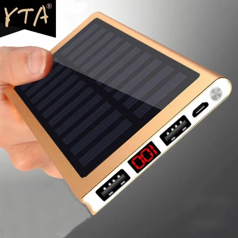 Топ солнечной 30000 мАч портативное зарядное устройство Внешняя батарея USB LED Power Bank